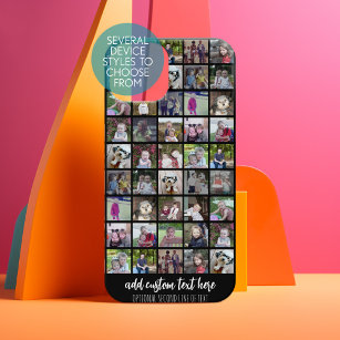 28 Foto Collage Grid - 2 tekstvakken - zwart Samsung Galaxy Hoesje