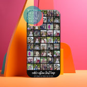28 Foto Collage Grid - 2 tekstvakken - zwart Samsung Galaxy Hoesje