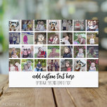28 Foto Collage Grid - 2 tekstvakken - zwart wit Briefkaart<br><div class="desc">Gebruik 28 SQUARE-foto's om een persoonlijke fotocollage te creëer. Deze moderne, schone lay-out bevat 2 tekstblokken - een in een modern script en een in een schreefloos lettertype om een familienaam of een jaar of gebeurtenis toe te voegen. De achtergrondkleur kan worden gewijzigd in het gebied Aanpassen. ***Voor de beste...</div>