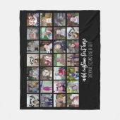 28 Foto Collage Grid - 2 tekstvakken - zwart wit Fleece Deken (Voorkant)