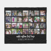 28 Foto Collage Grid - 2 tekstvakken - zwart wit Fleece Deken (Voorkant (Horizontaal))