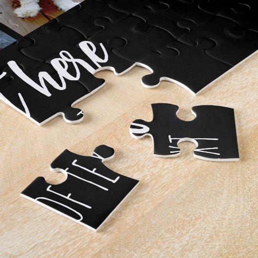 28 Foto Collage Grid - 2 tekstvakken - zwart wit Legpuzzel (Zijkant)