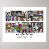 28 Foto Collage Grid - 2 tekstvakken - zwart wit Poster (Voorkant)