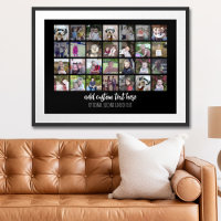 28 Foto Collage Grid - 2 tekstvakken - zwart wit