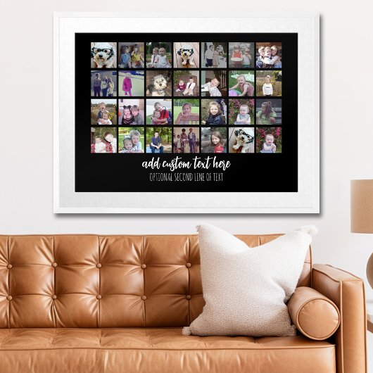 28 Foto Collage Grid - 2 tekstvakken - zwart wit Poster