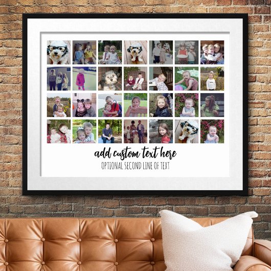 28 Foto Collage Grid - 2 tekstvakken - zwart wit Poster