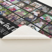 28 Foto Collage Grid - 2 tekstvakken - zwart wit Sherpa Deken (3/4)