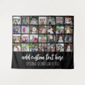 28 Foto Collage Grid - 2 tekstvakken - zwart wit Wandkleed (Voorkant (horizontaal))