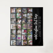 28 Foto Collage Grid - 2 tekstvakken - zwart wit Wandkleed (Voorkant)