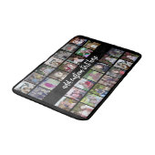 28 Foto Collage Grid - Script Text - zwart wit Badmat (Gekanteld)
