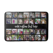28 Foto Collage Grid - Script Text - zwart wit Badmat (Voorkant)