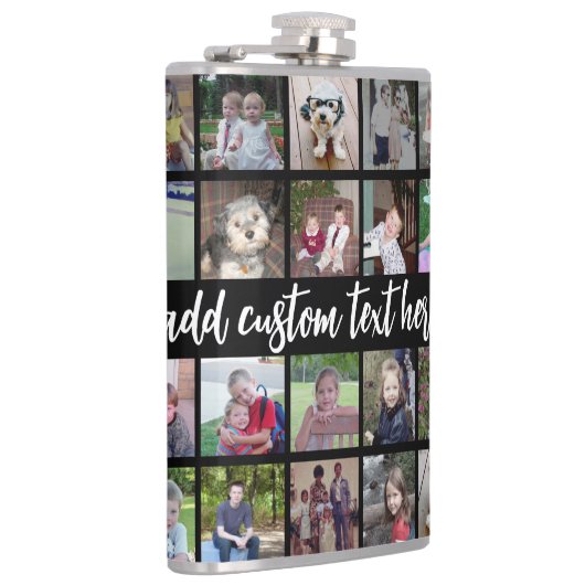 28 Foto Collage Grid - Script Text - zwart wit Heupfles (Rechts)