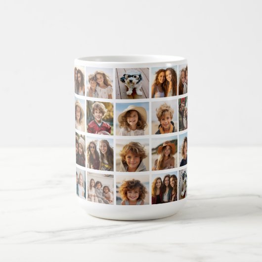 28 Foto Collage Grid - Script Text - zwart wit Koffiemok (Center)