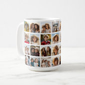 28 Foto Collage Grid - Script Text - zwart wit Koffiemok (Voorkant links)