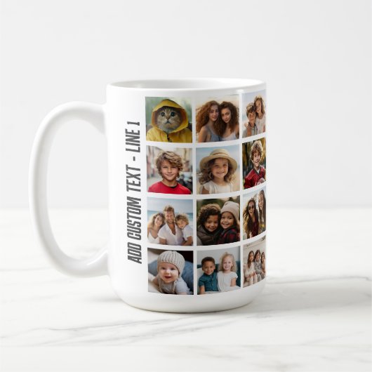 28 Foto Collage Grid - Script Text - zwart wit Koffiemok (Links)