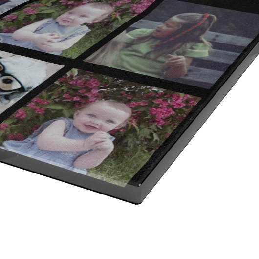 28 Foto Collage Grid - Script Text - zwart wit Snijplank (Hoek)