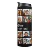 28 Foto Collage Grid - Script Text - zwart wit Thermosbeker (Geroteerd rechts)