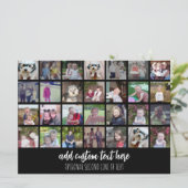 28 Foto Collage Grid - wenskaart met 2 tekstvakken (Staand voorkant)