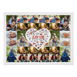 28 Foto Collage Lijst met Liefde Hart Centerstuk Perfect Poster