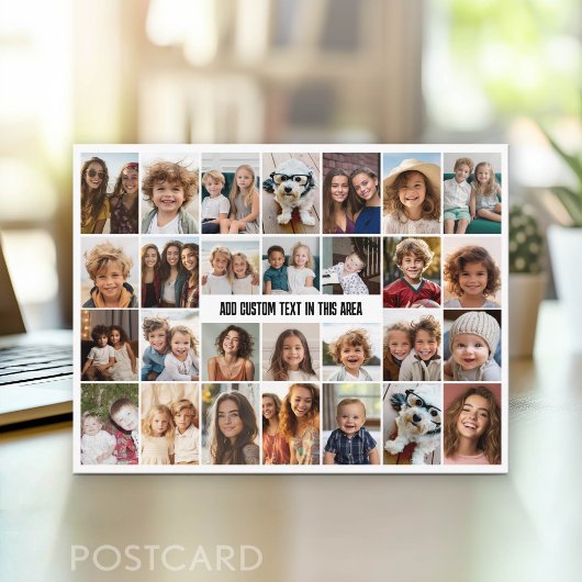 28 Foto Collage Raster - 1 Tekstvak Briefkaart