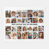 28 Foto Collage Raster - 1 Tekstvak Fleece Deken (Voorkant (Horizontaal))