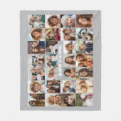 28 Foto Collage Raster - 1 Tekstvak Fleece Deken (Voorkant)