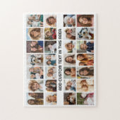 28 Foto Collage Raster - 1 Tekstvak Legpuzzel (Verticaal)