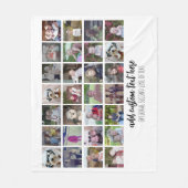 28 Foto Collage Raster - 2 Tekstvakken - zwart wit Fleece Deken (Voorkant)