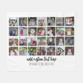 28 Foto Collage Raster - 2 Tekstvakken - zwart wit Fleece Deken (Voorkant (Horizontaal))