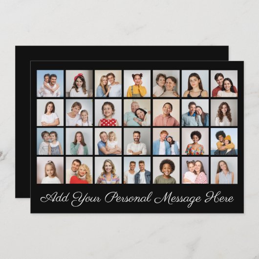 28 Foto Collage Voeg Je Eigen Groet Toe  Kaart (Voorkant / Achterkant)