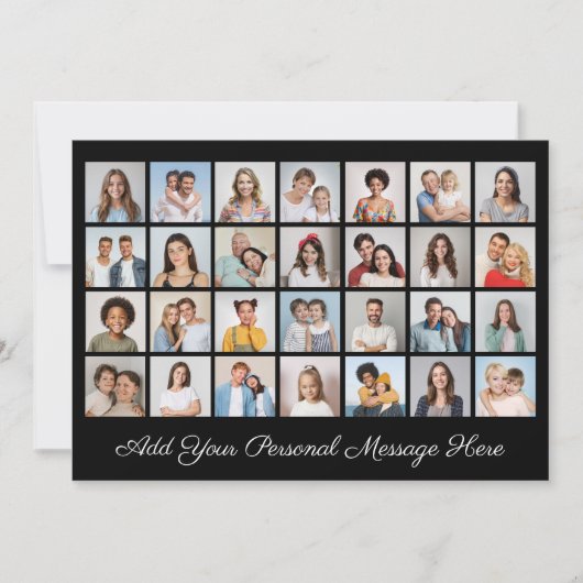 28 Foto Collage Voeg uw Groet Bewerkbare Kleur toe Kaart (Voorkant)