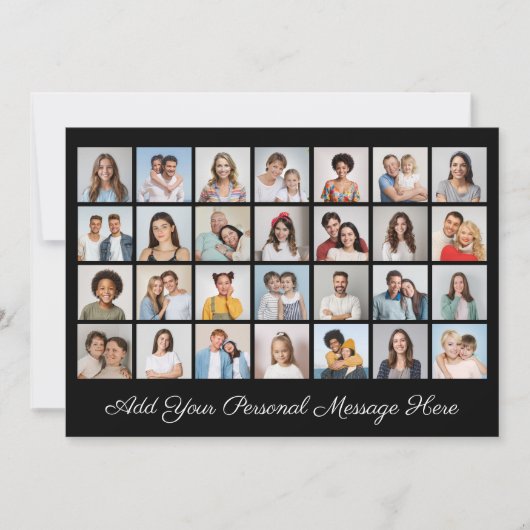 28 Foto Collage Voeg uw Groet Toe Bewerkbare Kleur Kaart (Voorkant)