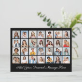 28 Foto Collage Voeg uw Groet Toe Bewerkbare Kleur Kaart (Staand voorkant)