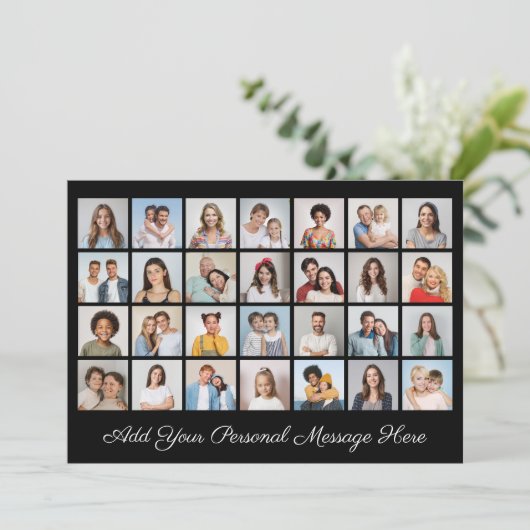 28 Foto Collage Voeg uw Groet Toe Bewerkbare Kleur Kaart (Staand voorkant)