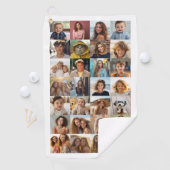 28 Fotocollage - Aangepaste tekst - Zwart en wit Golfhanddoek (Insitu)