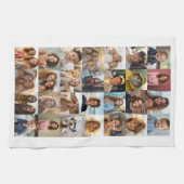 28 Fotocollage - Aangepaste tekst - Zwart en wit Theedoek (Horizontaal)