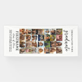 28 Fotocollage Afstuderen Modern Minimaal Wit Spandoek (Horizontaal)