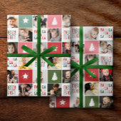 28-Fotocollage Blij & Stralend Fa La La Kerstmis Cadeaupapier