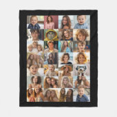 28 Fotocollage Overal - Zwart Fleece Deken (Voorkant)