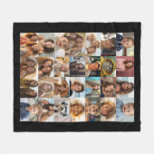 28 Fotocollage Overal - Zwart Fleece Deken (Voorkant (Horizontaal))