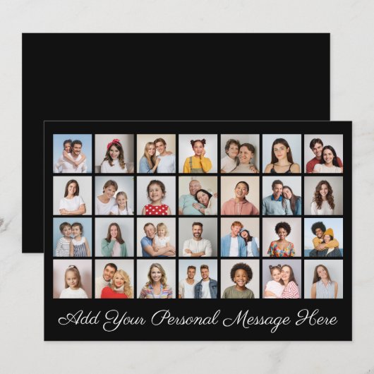 28 Fotocollage Voeg uw eigen groet toe Kaart (Voorkant / Achterkant)