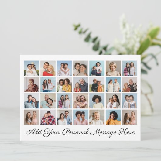 28 Fotocollage Voeg uw eigen groet toe Kaart (Staand voorkant)