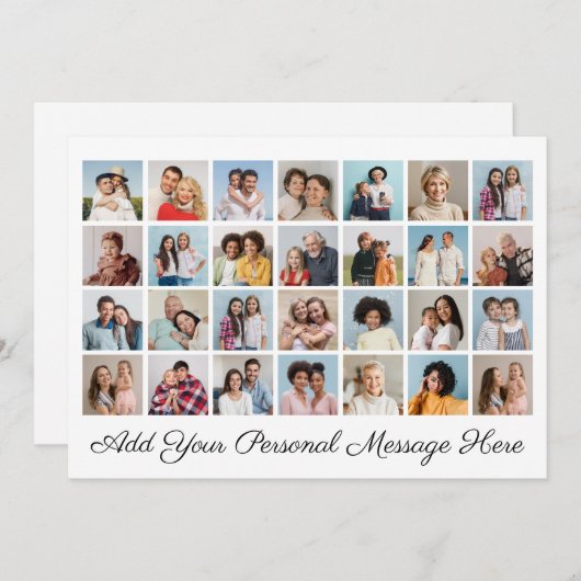 28 Fotocollage Voeg uw eigen groet toe Kaart (Voorkant / Achterkant)