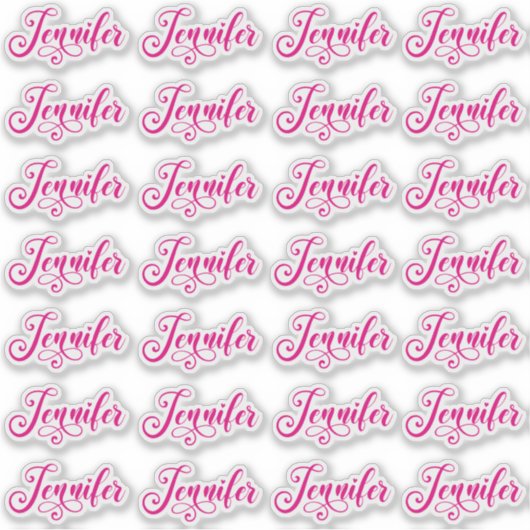 28 Heet Roze Decoratieve Jennifer Sticker (Voorkant)