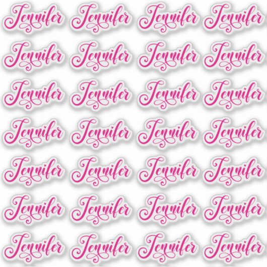 28 Heet Roze Decorative Jennifer Sticker (Voorkant)