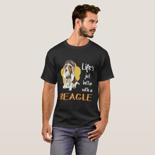 28 Het leven is beter met een Beagle T-shirt (Voorkant volledig)