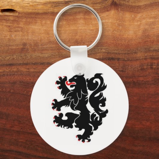 28-inch zwarte leeuwen sleutelhanger (Voorkant)