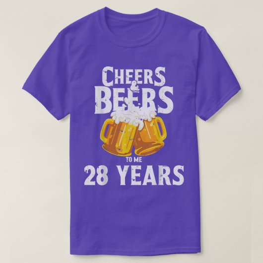 28 jaar 28e verjaardag Funny Beer  Drink Cr T-shirt (Design voorkant)