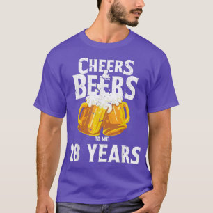 28 jaar 28e verjaardag Funny Beer  Drink Cr T-shirt