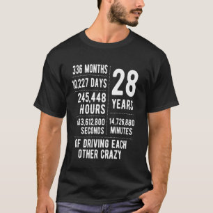 28 Jaar Getrouwd Grappige 28e Huwelijksverjaardag T-shirt